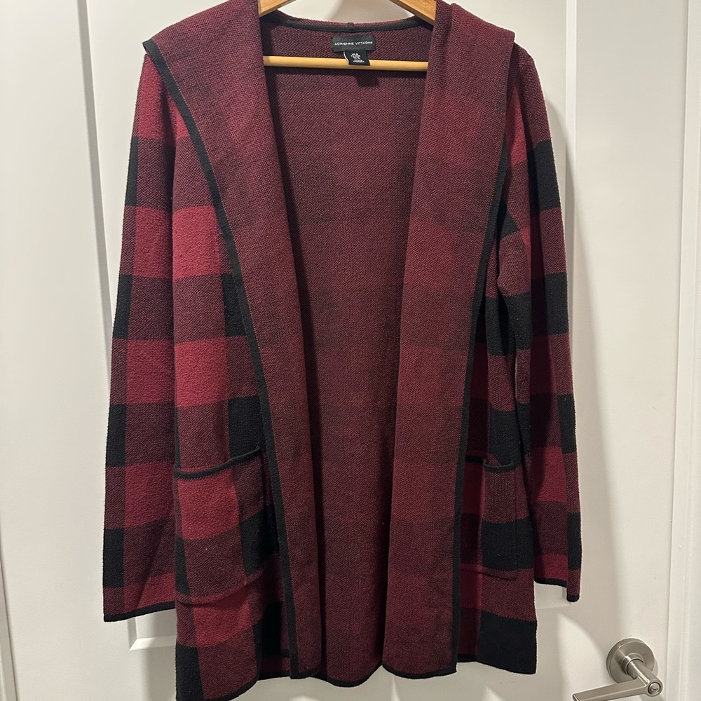 Buffalo Plaid Hooded Cardigan
